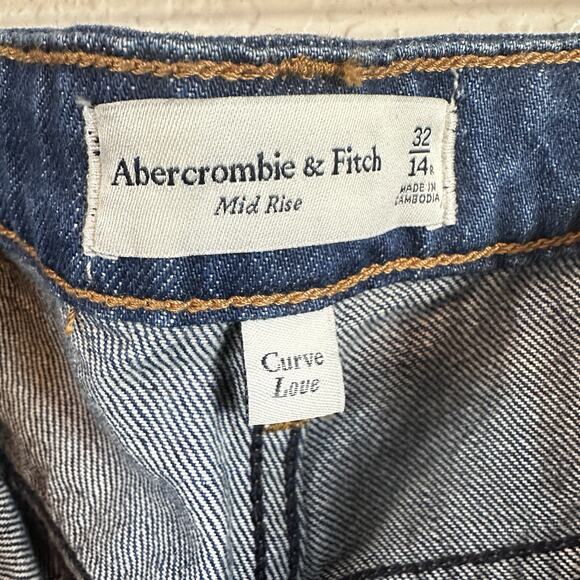 Abercrombie & Fitch Jeans Curve Love Wide Leg Mid-Rise 32/14 Baggy Y2K Skater - Picture 4 of 10